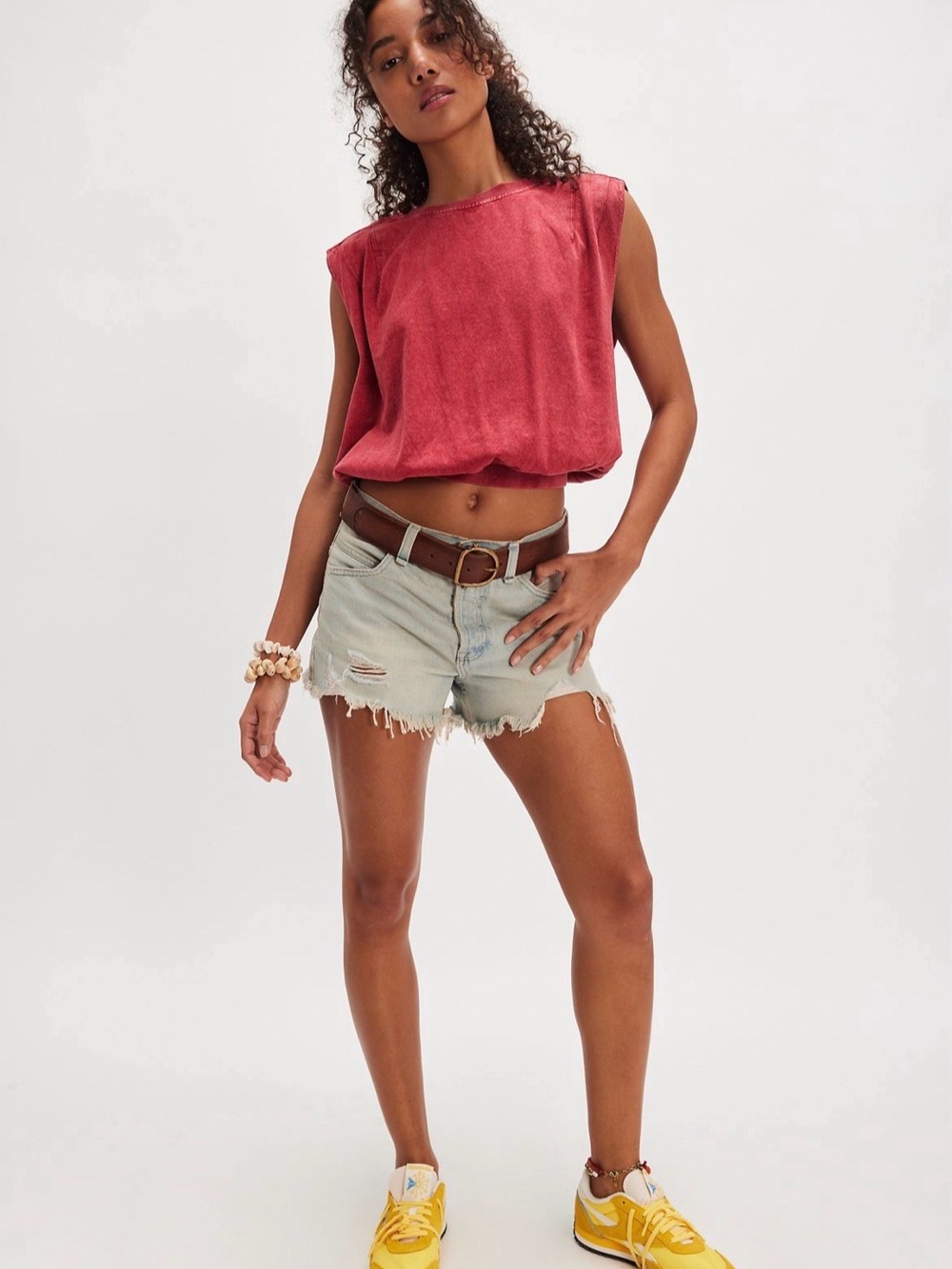 NWT Free People We The Free Boba Girl Tee in Berry Twist